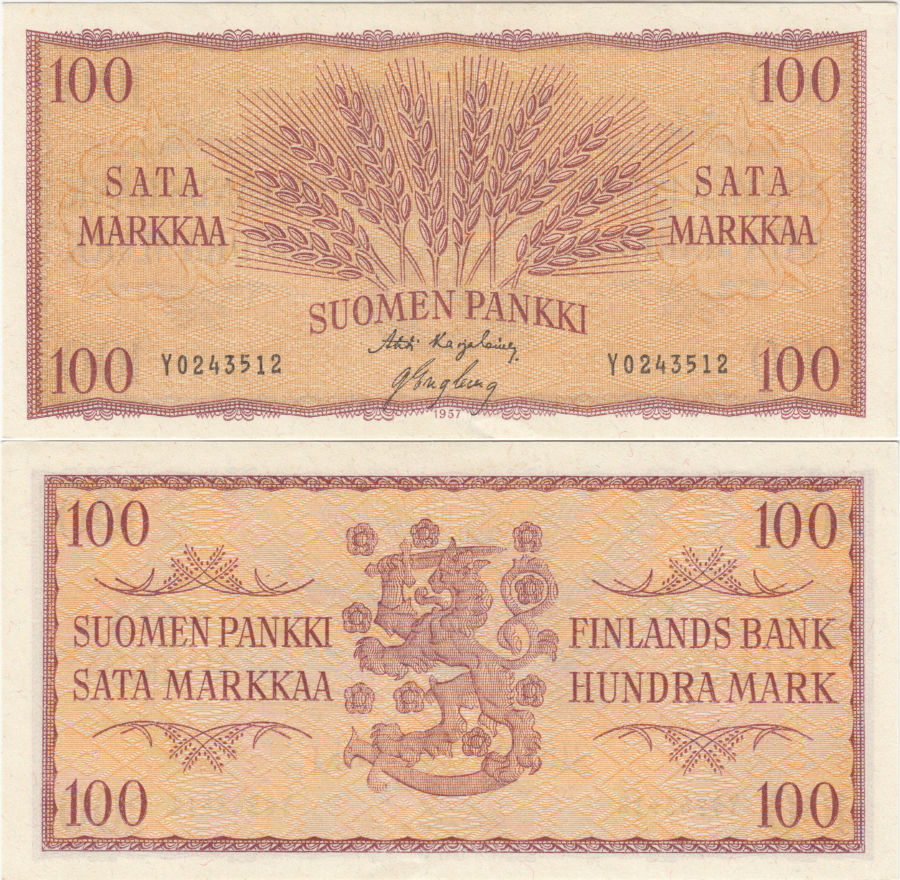100 Markkaa 1957 Y0243512